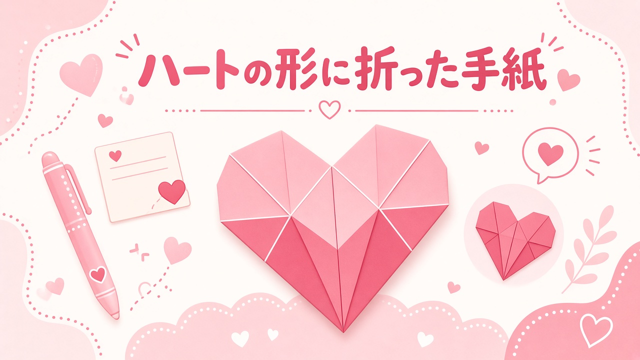 ハートの形に折った手紙