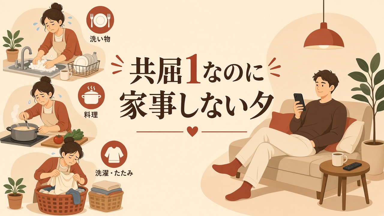 共働きなのに家事をしない夫と、ひとりで家事をこなす妻