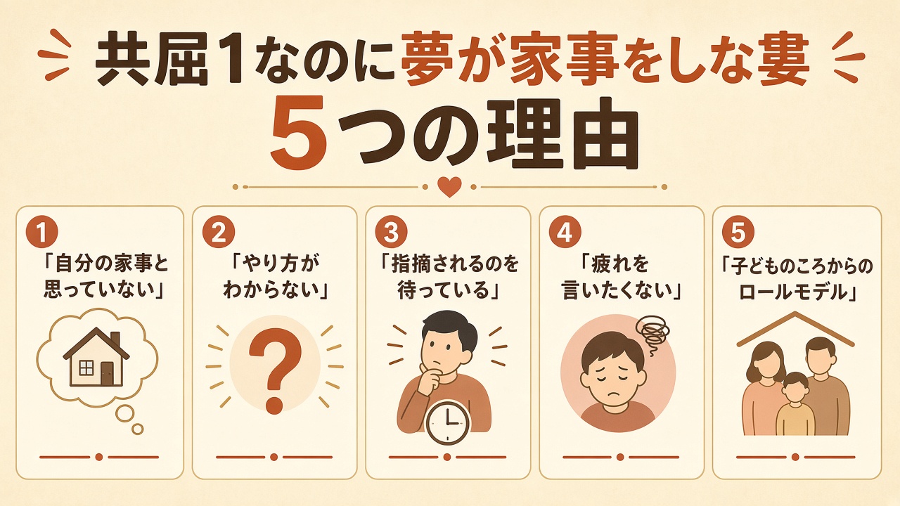 共働きなのに夫が家事をしない5つの理由